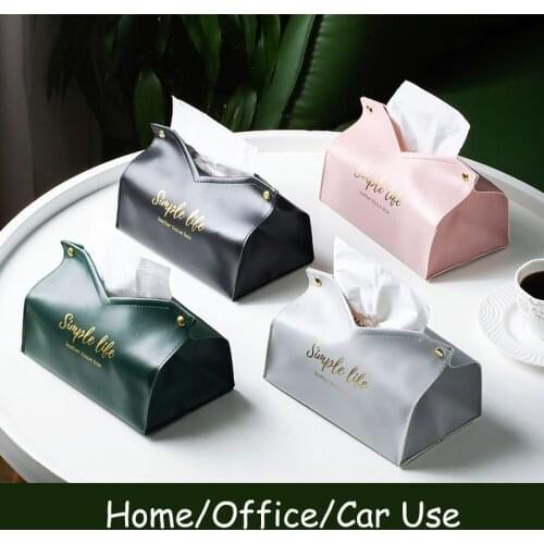 Leather Tissue Box Retro Toilet Pumping box Car Towel Napkin Papers Bag Nordic Large Storage Box Home Living Room Decoration