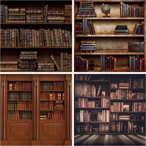 Laeacco Old Vintage Bookshelf Books Portrait Room Study Photography Backgrounds Photographic Backdrops For Photo Studio