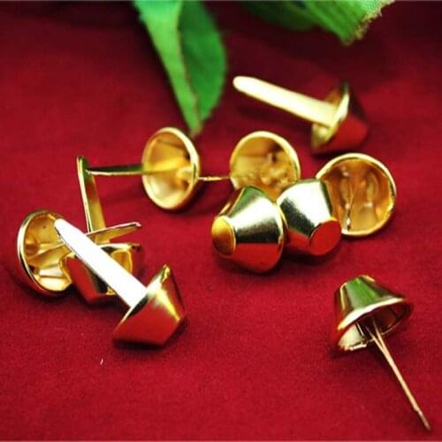 Gold Color Metal Brads Scrapbooking Craft Embellishment Card Making Decorative DIY Rivets Fastener Brads Pin Nail,15*26mm,50PCs