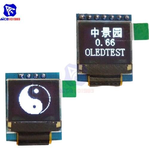 Diymore 0.66 inch 6448 OLED LCD Display Module 64x48 4Pin IIC / 7Pin I2C SPI Interface SSD1306 LCD Display for Arduino AVR STM32