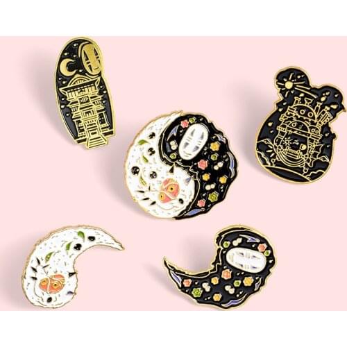 Cartoon Movie Enamel Pin Custom Japanese Anime Brooches Taichi Badge for Bag Lapel Pin Buckle Jewelry Gift for Kids Friends