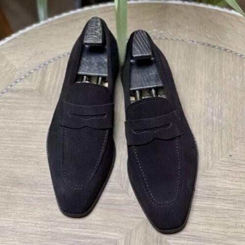 New Arrivals Men Fashion Dress Shoes Slip-on Faux Suede Leather Style Vintage Casual Retro Mens Loafers Zapatos De Hombre AQ267