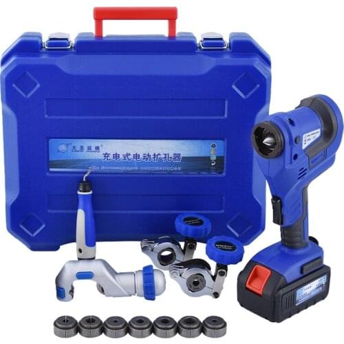 Cordless Electric Flaring Tool Kit CT-E800AM with Scraper Tube cutter Spare Battery Steel Bar for 1/4'~3/4"(6mm-19mm)