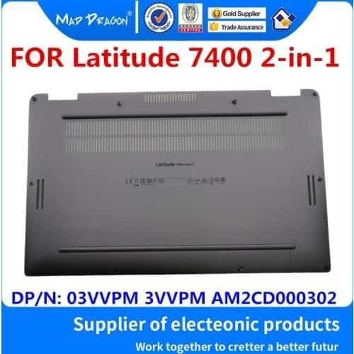 New Original 03VVPM 3VVPM AM2CD000302 For Dell Latitude 7400 2-in-1 Laptop Bottom Base Bottom Cover Silver Assembly