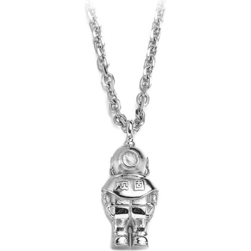 New Hip-Hop Astronaut Pendant Necklaces for Men Fashion Punk Jewelry Stainless Steel Chain with 24