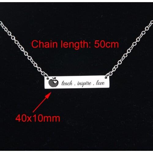 To Teachers Gifts Happy Teachers Day Customized Stainless Steel Fashion Exquisite Carved Necklace Creative Popular Gifts