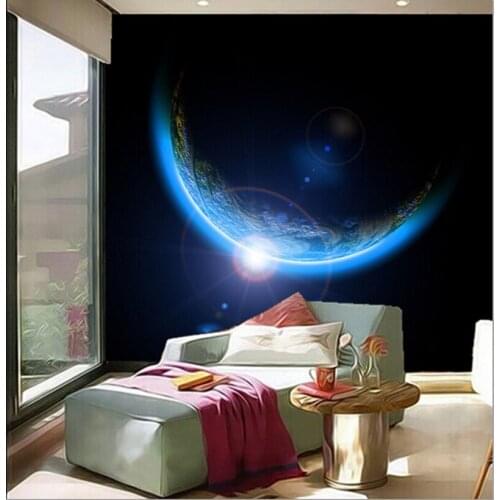 Custom 3D large mural,Planets Earth Space 3D papel de parede,living room TV wall bedroom wallpaper
