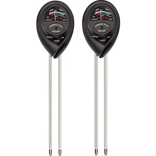 HOT 2Pcs Soil Test Kit,Soil PH Meter,3-In-1 Soil Tester Kits with Moisture, Moisture Meter & Water Monitor,Light and PH Test