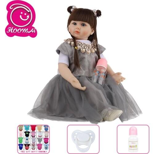 Hoomai 60 CM New Design Reborn Baby Doll Silicone Full Body Realistic Dress Up Cute Bebe Reborn Menina For Childrens Day Gifts