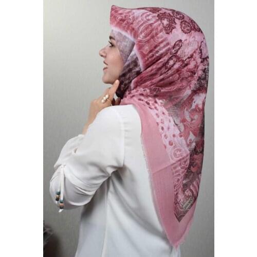 JAWEL PATTERNED LINEN FLAMLI SCARF-DESEN-37-RENK-15