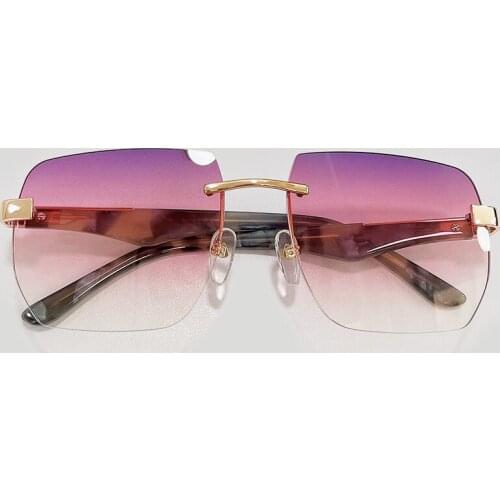 Rimless Fishing Sunglasses Women Brand Square Oversized Sunglasses Big Frame Colorful Female Mirror Unisex