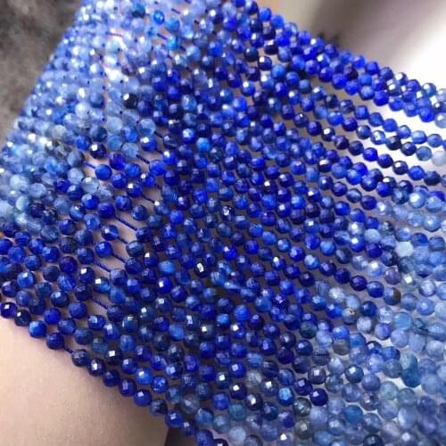 Loose beads Gradient blue COLOR 2/3MM ROUND faceted Sapphire for DIY Wholesale 14" FPPJ gemstone