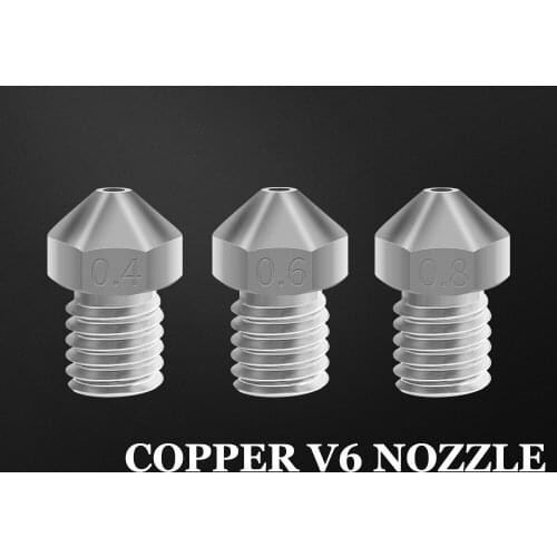V6 Copper Plated Volcano Nozzle M6 Volcano Nozzle For 3D Printer Hotend Nozzles For 1.75mm Filament E3d V6 Hotend BLV Mgn Cube