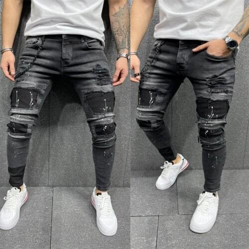 VSRONK Ripped Jeans For Men