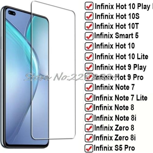 Tempered Glass For Infinix Hot 10 9 Play 10S NFC 10T Smart 5 10Lite Lite Note 8 8i 7 S4 S5 Pro Note8 Screen Protector Film