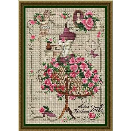 Gold Collection Counted Cross Stitch Kit Cross stitch RS cotton with cross stitch Painting roses