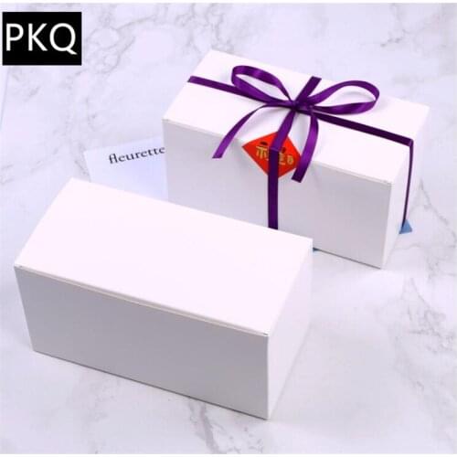 10pcs 23*11.5*11.5cm Large White Cardboard Box Big Gift Packaging Box Flip Cover Party Candy Box DIY Cake Tea Gift Boxes
