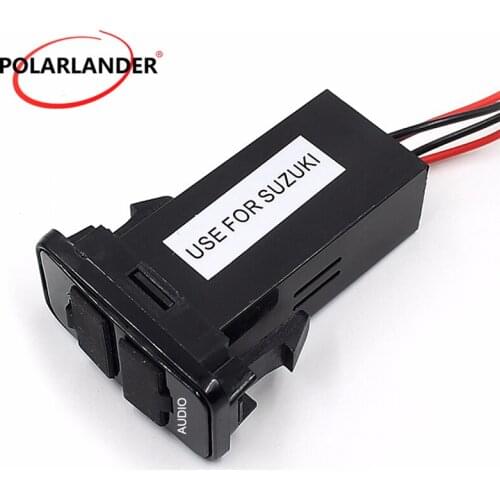 12V 2.1A USB Car Charger ABS Dual USB Charger Socket Dashboard For Suzuki Phone Charger Audio Port hot