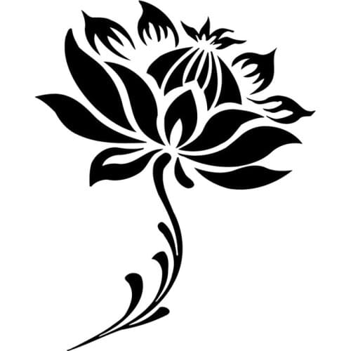 13.4cm*16.8cm Buddha Flower Fashion Car-Styling Stickers Decals Vinyl Black/Silver S3-5973