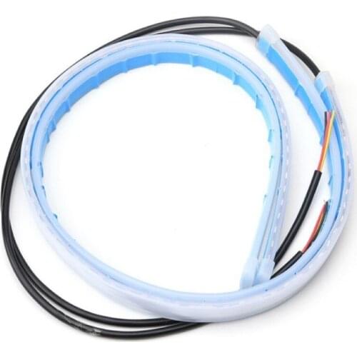 2pcs LED DRL Car Strip Daytime Running Light Flexible Waterproof Strip Auto Headlights Turn Signal Day Lights 12V
