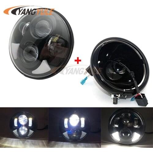 5.75 Inch Led headlights housing bucket for Davidson motorcycle 5"3/4 40w led light with angel eye