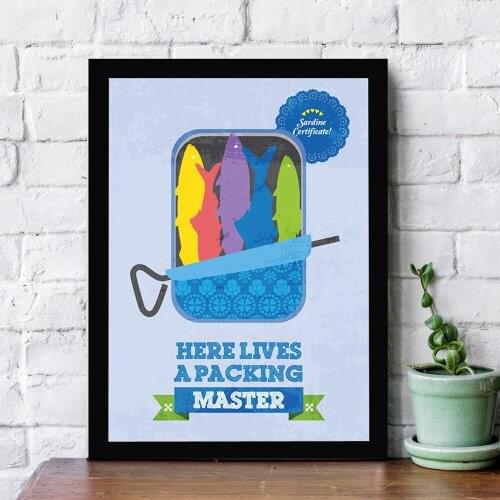 Kitchen Sardines Illustration Print Poster Abstract Wall Art Fun Kitchen Print Canvas Painting Prints Nordic Modern Home Decor