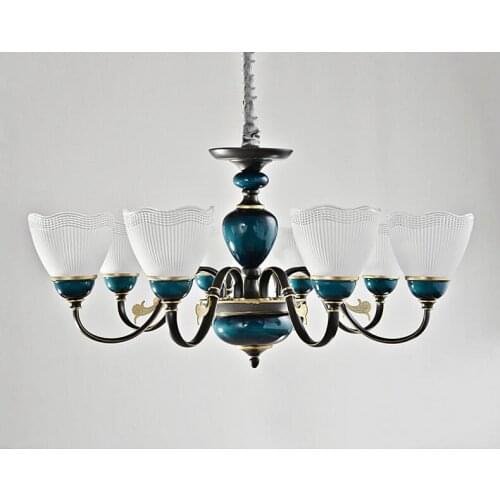 American-style living room wrought iron chandelier bedroom dining light pastoral light luxury villa lamps