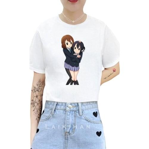 Anime Beauty for K-on! 100% Cotton Womens T-Shirts Short Sleeves Women T shirt for Female T-shirt Tops Woman Tshirt