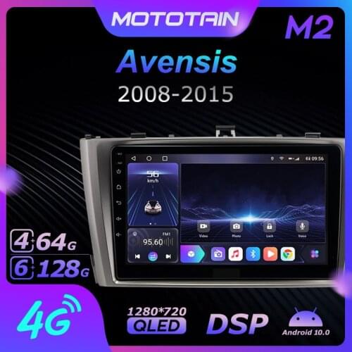 Mototain 6G+128G Android 10.0 Car Multimedia Radio Player for Toyota Avensis 2008 - 2015 Auto video Head Unit 4G LTE SPDIF