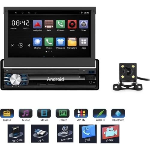 Car Auto Radio,Car Stereo Player,Retractable 1 DIN Autoradio GPS Navigation,Android GPS Bluetooth Navigation Car Stereo Player
