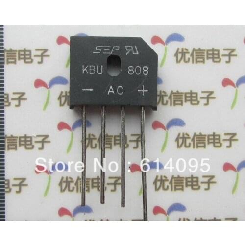 Free shipping SEP brand KBU808 rectifier bridge rectifier 800V 8A (#223524)