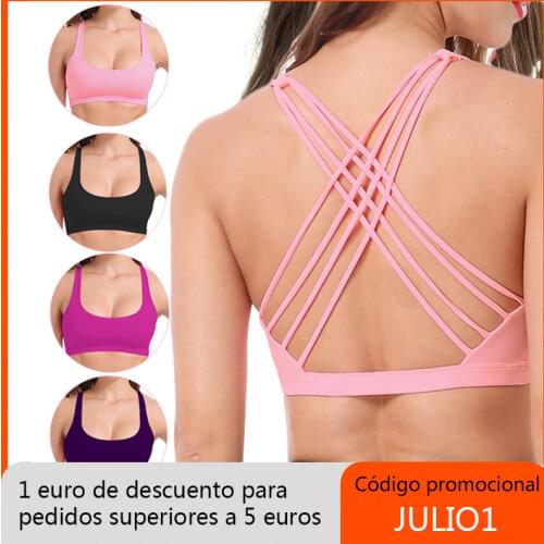 SEXYWG Cross Back Open Halter Sports Bras Sexy Vest Top Fitness Women Running Sport Bh Yoga Shirt Bra Gym Compression Brassiere