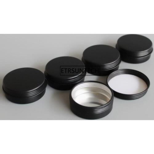 Black aluminum cosmetic jar,20g black aluminum tin container,makeup cream lip balm can F2132