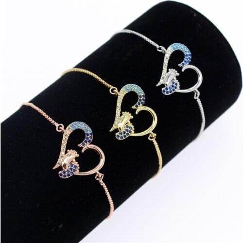 CZ Pet Paw Footprint Hollow Heart Charm Bracelets for Women Copper Slider Chain Bracelet Paws Love Heart Cute Animal Jewelry