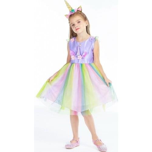 Children Clothes Tutu Girls Unicorn Dresses Kids Princess Dress Birthday Party Vestidor Robe Infantil