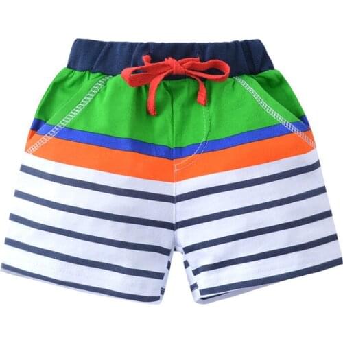 Funnygame Boys Girls Cotton Shorts Summer Children Stripe Pants Drawstring Hot Selling Kids Clothing Boys scanties