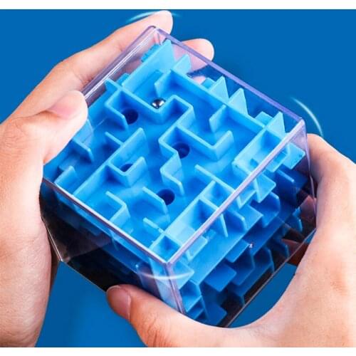 Children Maze Cube Toy Game 3D Cube Puzzle Maze Steel Ball Game Toys Case Box Fun Brain Game Learning Toy for Christmas Gift