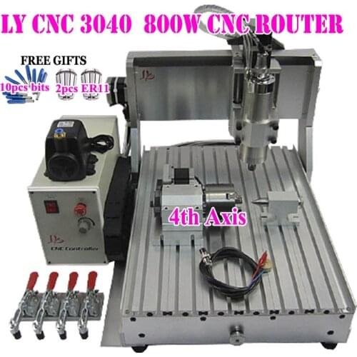 LY CNC Wood Router 800W PCB Engraver Cutter Cutting Engraving Machine Router 3 4 Axis Mach3 control Woodworking Milling Machine