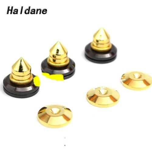 Haldane 8pcs HIFI Audio Speaker Isolation Spikes Stand Feet HiFi Speaker AMP CD Cone Base Pads 28x25mm