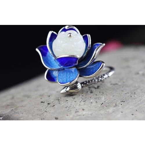 Hot Sale White Jade Ring Pendant Necklace & Bracelet Set For Women Real 925 Sterling Silver Elegant Jewelry Set For Wedding Gift