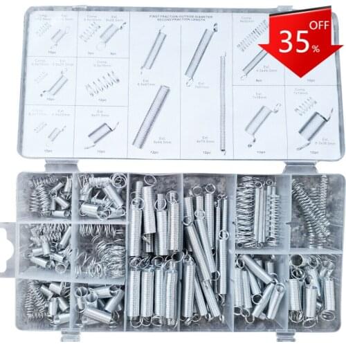 Compression & Extension Spring 200 pc Assortment Set, Heavy-Duty Steel Wire – Metal Tension Springs Replacement Kit