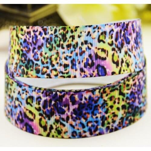 22mm 25mm 38mm 75mm Leopard print Cartoon printed Grosgrain Ribbon party decoration 10 Yards X-03349