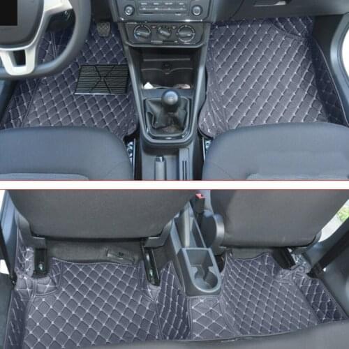 Leather car floor mat for skoda rapid 2012 2013 2014 2015 2016 2017 2018 2019 2020 interior accessories stickers rug