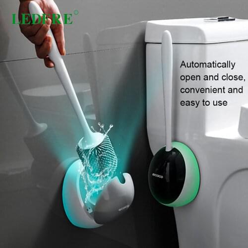 LEDFRE Toilet Brush Without Dead Corners Household Wall-mounted Racks Creative Bathroom Silicone Wash Squat Toilet LF71042