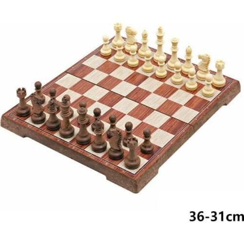 Wood Plastic 36-31 Cm Large Size Medieval Chess Set With Magnetic Large Board Table Game Carrom Board Game Figure Set Gift