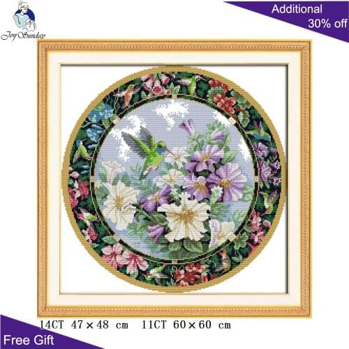 Joy Sunday The Wreath of Sweet Nectar Cross Stitch J354 14CT 11CT Stamped and Counted Home Decor Cross Stitch