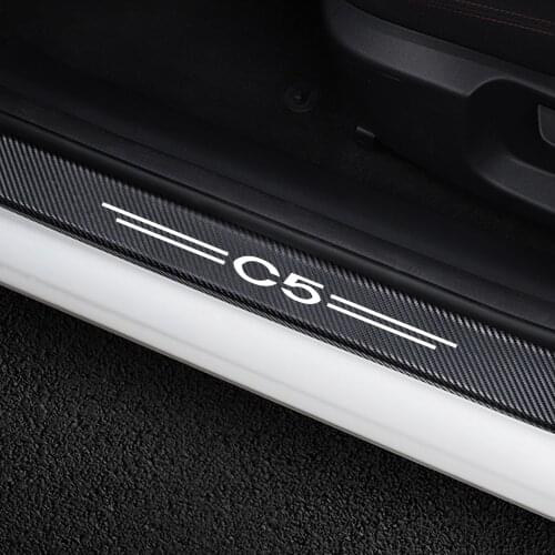 4PCS Car Styling Door Sill Protection Sticker For Citroen C5 Auto Automobile DIY Decoration Decor Styling Tuning Car Accessories