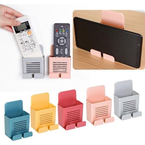Wall Mounted Storage Box Remote Control Storage Organizer Case For Air Conditioner TV Mobile Phone Plug Holder Stand Rack
