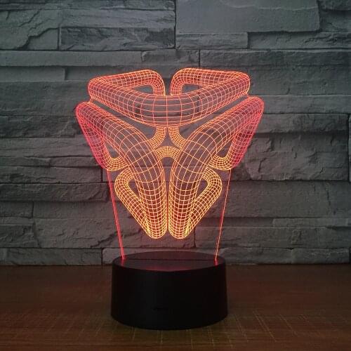 Creative Illusion Lamp LED Night Light 3D Abstract Graphics Acrylic Colorful Gradient Atmosphere Lamp Novelty Lighting Drop Ship