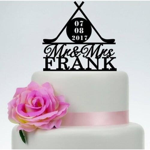 Custom Hockey Cake Topper,Mr and Mrs Wedding Cake Topper, Hockey Theme Wedding, Hockey Fan Wedding, Hockey party Cake Topper